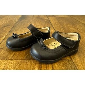 Pediped Girls Shoes Isabella Mary Jane US 5 Black Leather Bow Flex System